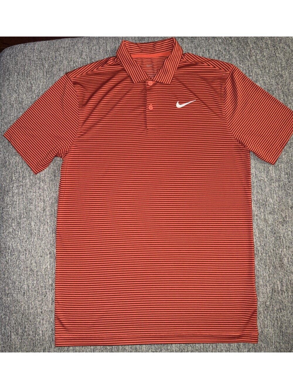 Nike Golf Men’s Small Dri-Fit Tour Polo Orange/Black Striped FZ5647-626 New